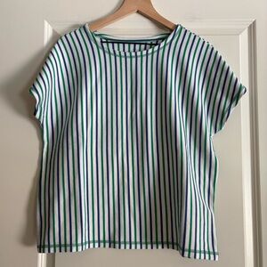T Talbots Striped Short Sleeve Women’s Dress